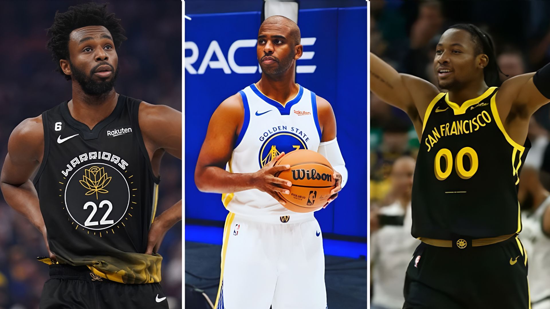 Andrew Wiggins, Chris Paul, and Jonathan Kuminga