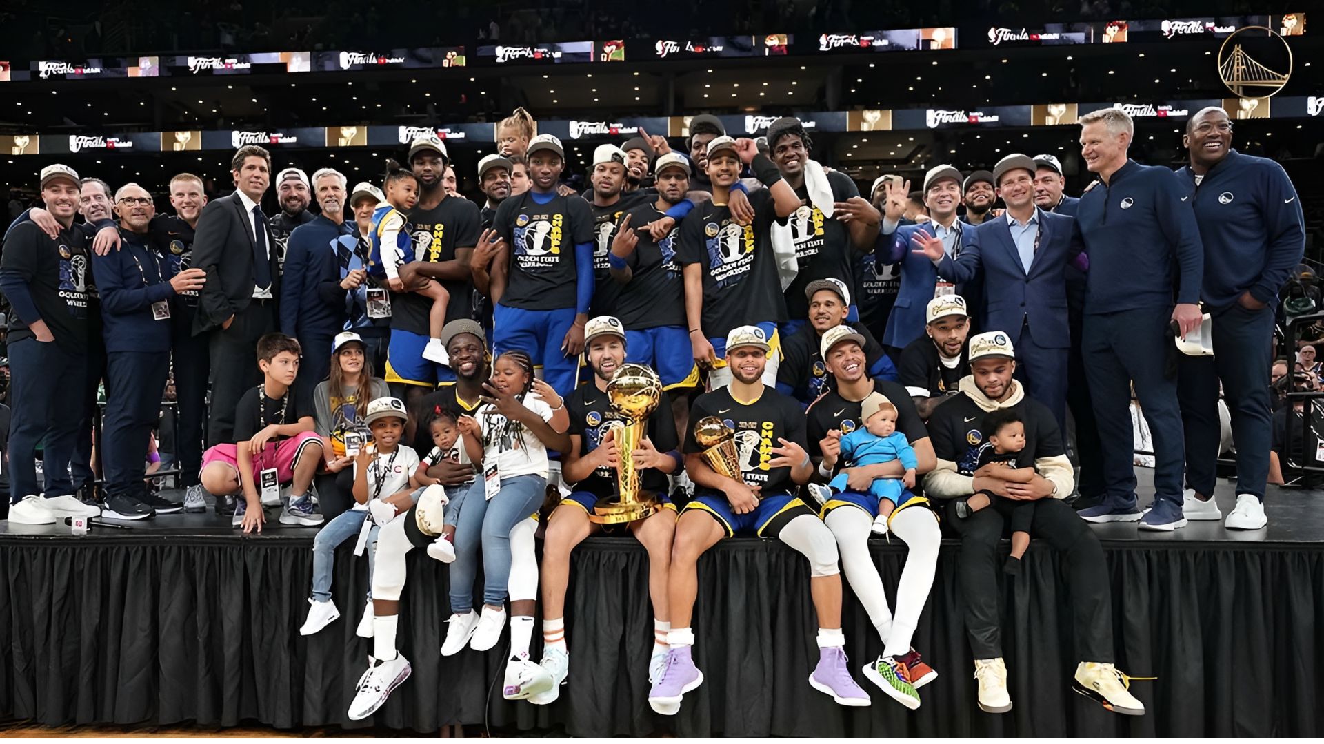 Golden State Warriors Players With Their Families and Team